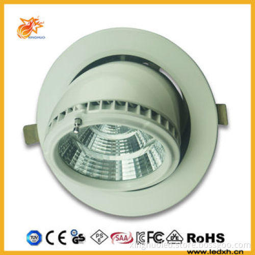 LED downlight gimbal, AC85-265V 110mm cutout 10W 7000K cool white color, sharp COB, 85-90 Ra CRI